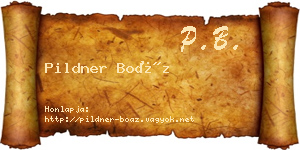 Pildner Boáz névjegykártya